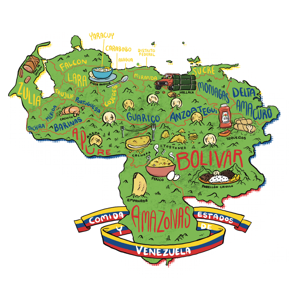 Illustrated Map of Venezuela